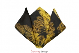 Gold Gliding silk square scarf 27X27cm